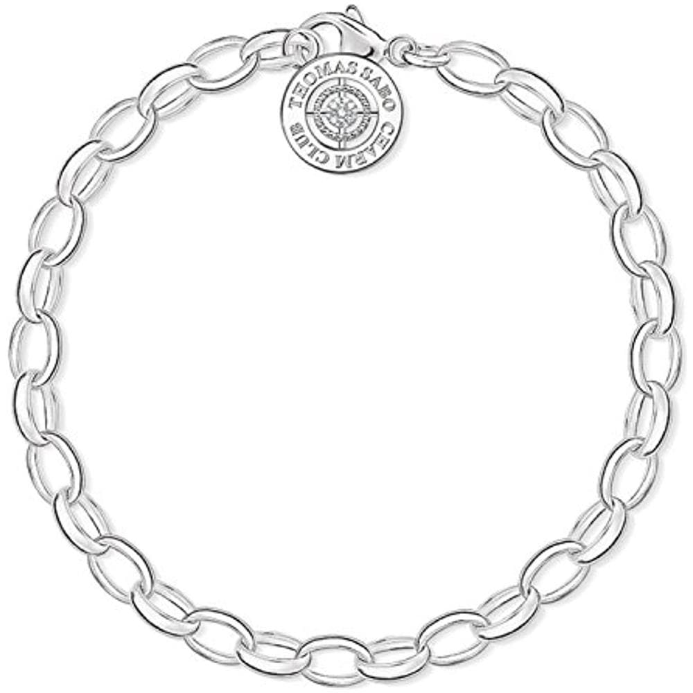 Charm Club Bracciale Da Donna - Argento 925 E Diamante Palla Bianco - Taglia 14.5 Cm - Foto 1