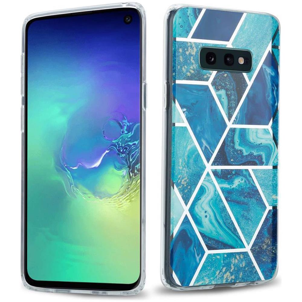 Custodia Compatibile Con Samsung Galaxy S10 In Marmo Blue Wave No. 13 - Coperchio Protettivo In Silicone Tpu Con Motivo A Mosaico - Foto 1