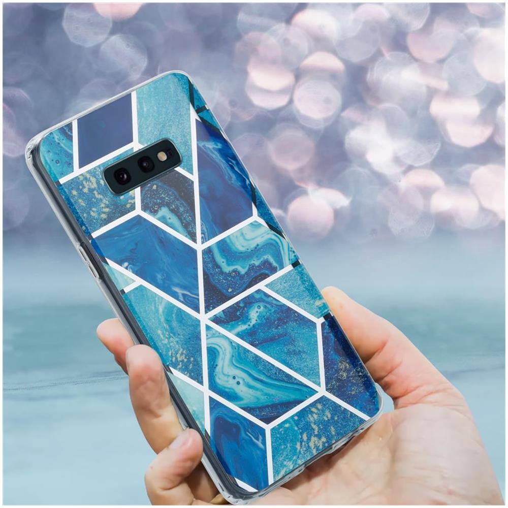 Custodia Compatibile Con Samsung Galaxy S10 In Marmo Blue Wave No. 13 - Coperchio Protettivo In Silicone Tpu Con Motivo A Mosaico - Foto 8