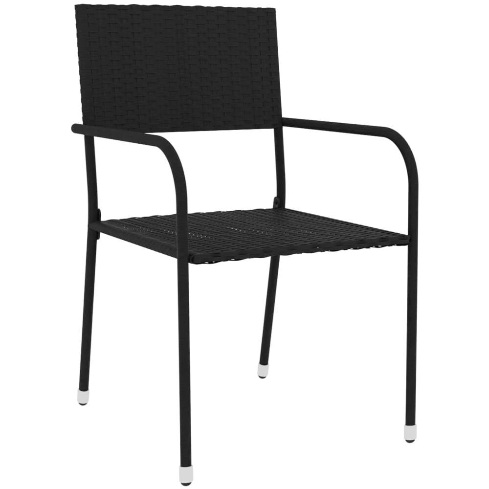 Set Mobili Da Pranzo Per Giardino 3 Pz Polyrattan Nero - Foto 3