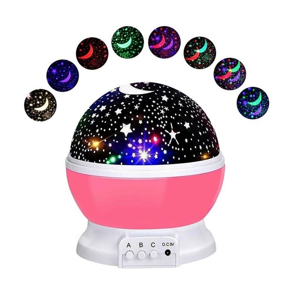Lampada Proiettore Stelle Effetto Cielo Stellato Lumetto Led Luce Da Notte Rosa - Foto 1