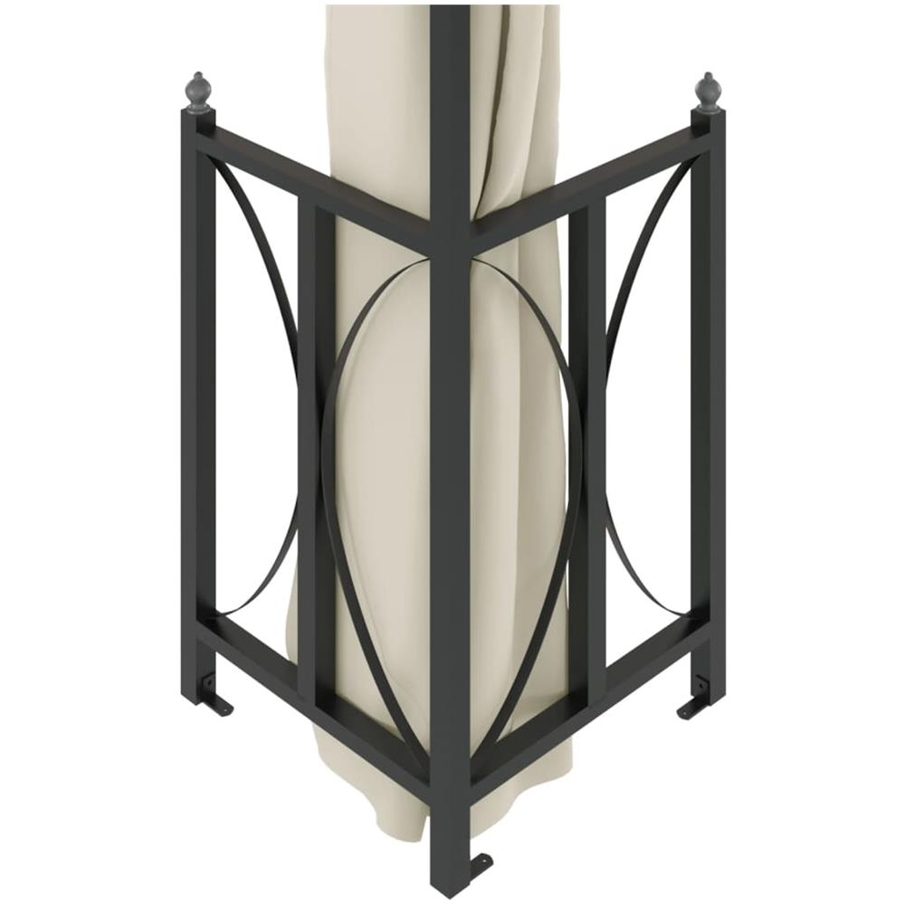 Gazebo Con Teli Laterali E Doppio Tetto 3x3 M Crema - Foto 5