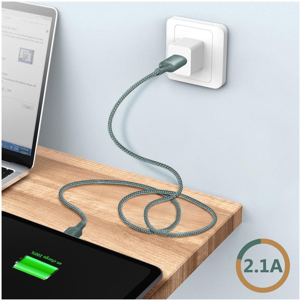 Cavo Riciclabile Da Usb A Micro-usb 2m Potenza 2,1a - Verde - Foto 5