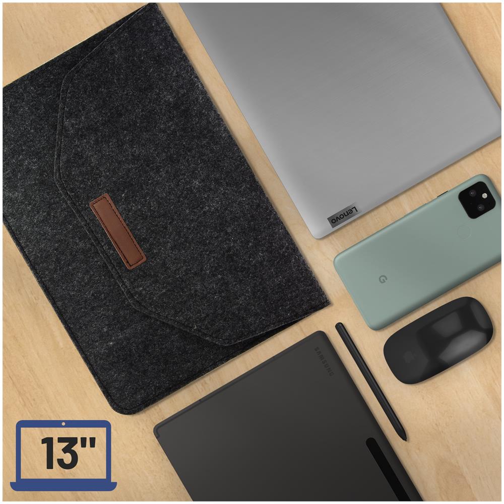 Pochette Tablet / Pc 13 Pollici In Feltro Interno Soft Touch Nera - Foto 5