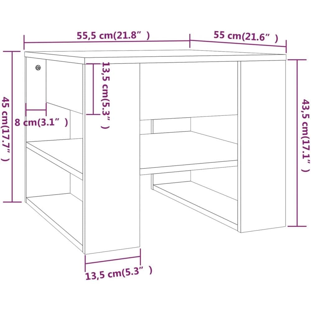 Tavolino Salotto Rovere Sonoma 55,5x55x45 Cm Legno Multistrato - Foto 6