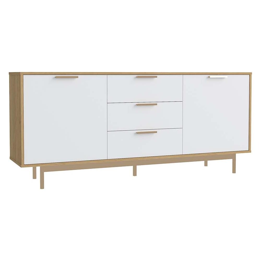 Credenza Scandinava Bianco E Legno Fyn - Foto 4