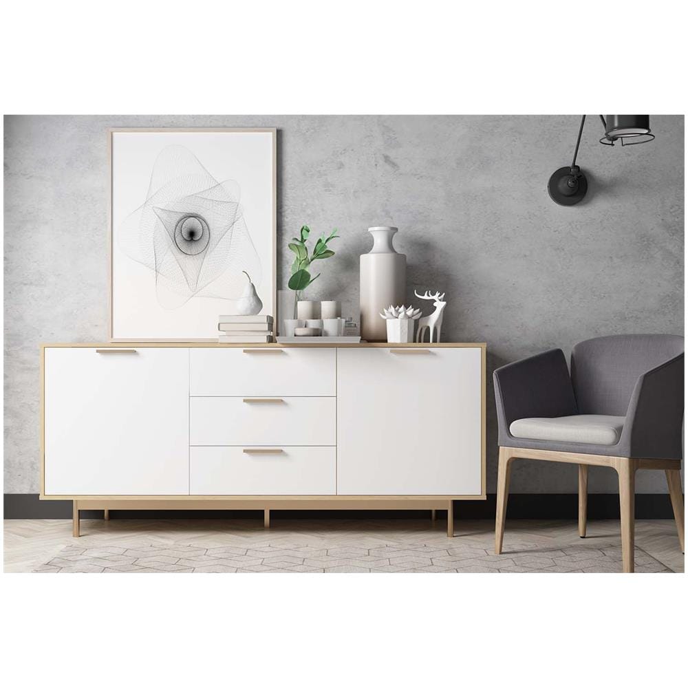 Credenza Scandinava Bianco E Legno Fyn - Foto 1