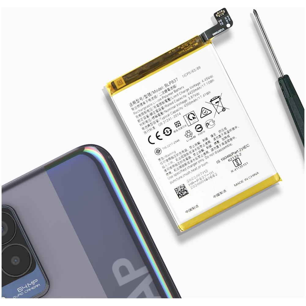 Batteria Per Realme 8, 8 Pro 4g E 8 Pro 5g 4500mah Compatibile Con Blp837 - Foto 2