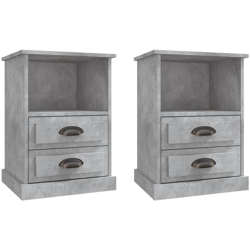 Comodini 2 Pz Grigio Cemento 43x36x60 Cm - Foto 2