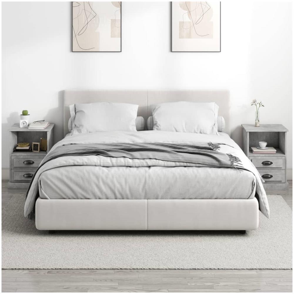 Comodini 2 Pz Grigio Cemento 43x36x60 Cm - Foto 3