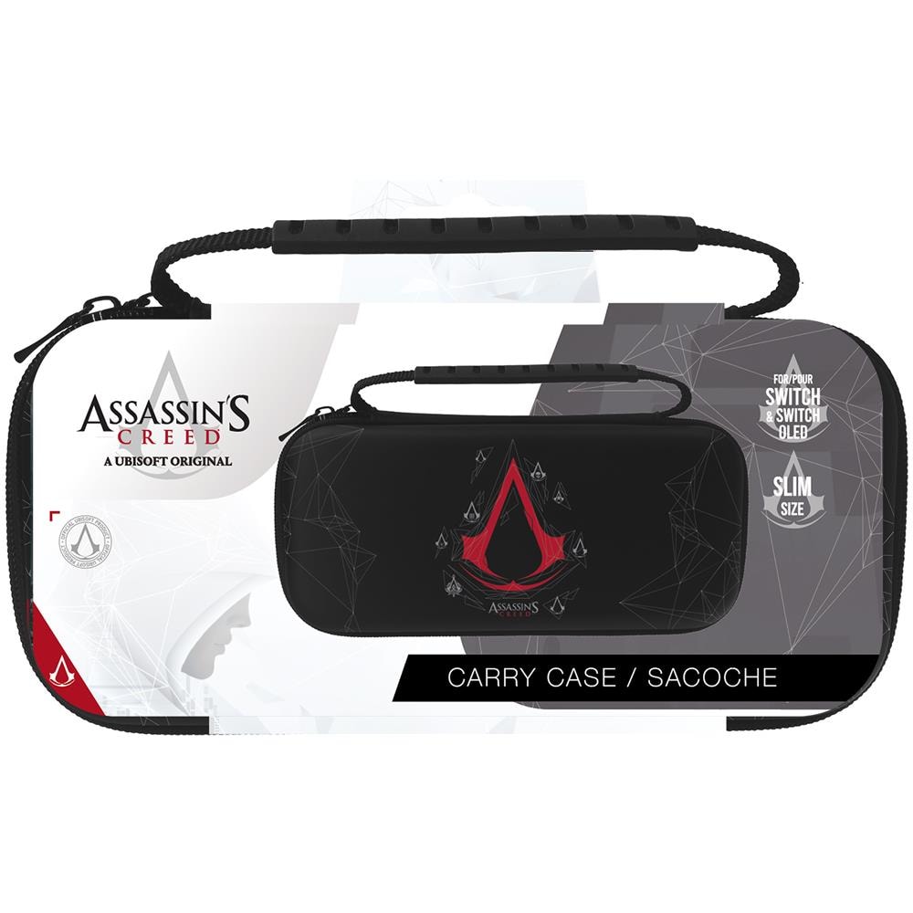 Assassin's Creed - Borsa Da Trasporto Sottile - Nero - Modello Emblemi Per Nintendo Switch E Switch Oled - Foto 2