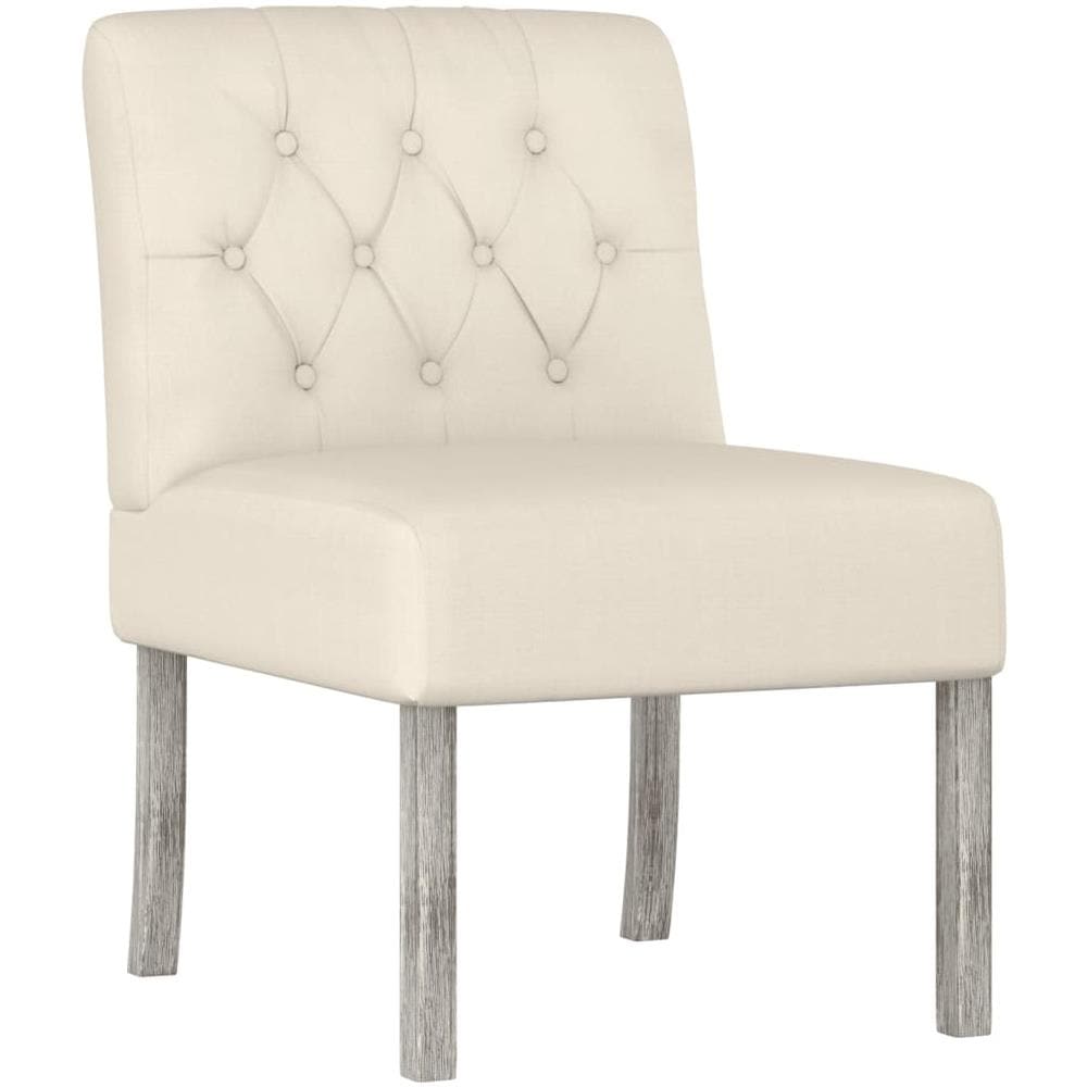 Sedia Pantofola Tessuto Lino Design Bottoni - Foto 2