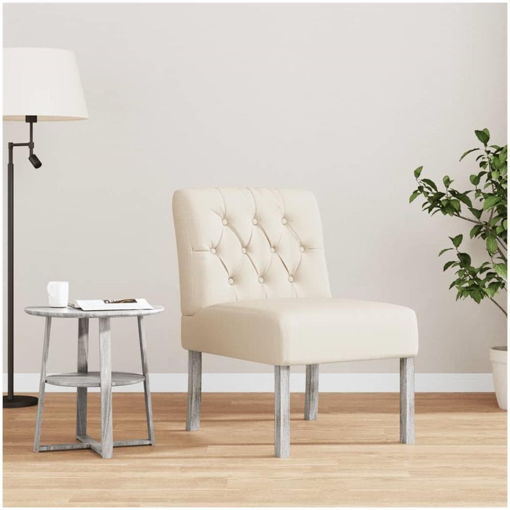 Sedia Pantofola Tessuto Lino Design Bottoni - Foto 1