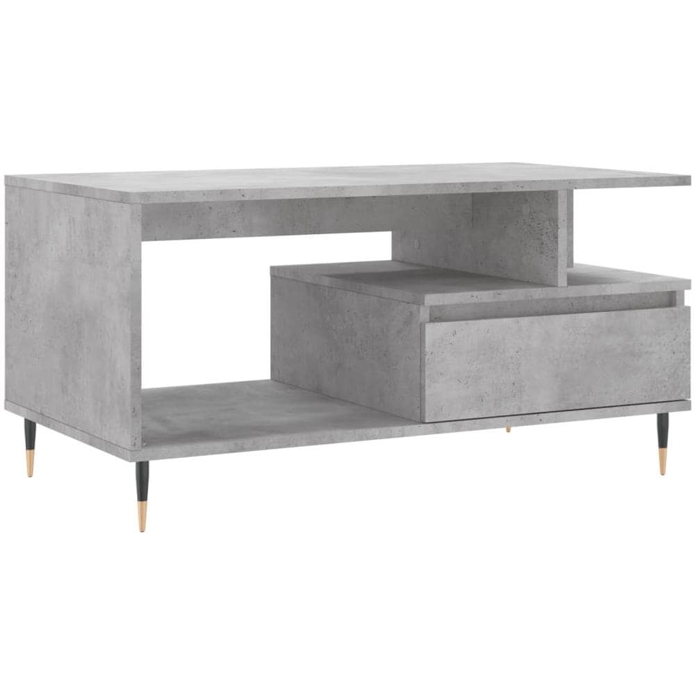 Tavolino Salotto Grigio Cemento 90x49x45 Cm Legno Multistrato - Foto 2