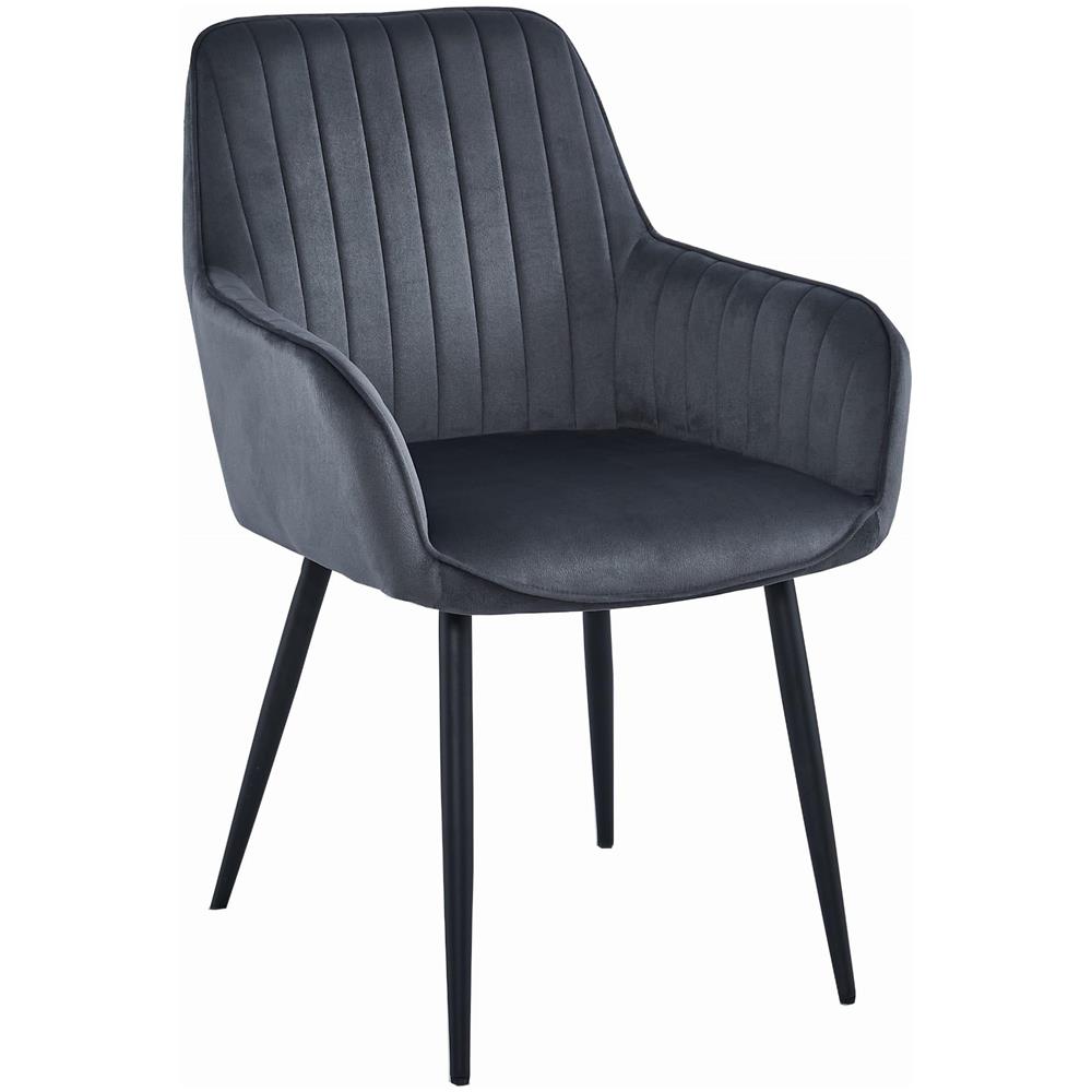Sedia SELO - Velluto grigio scuro con gambe nere x 2 - Foto 2