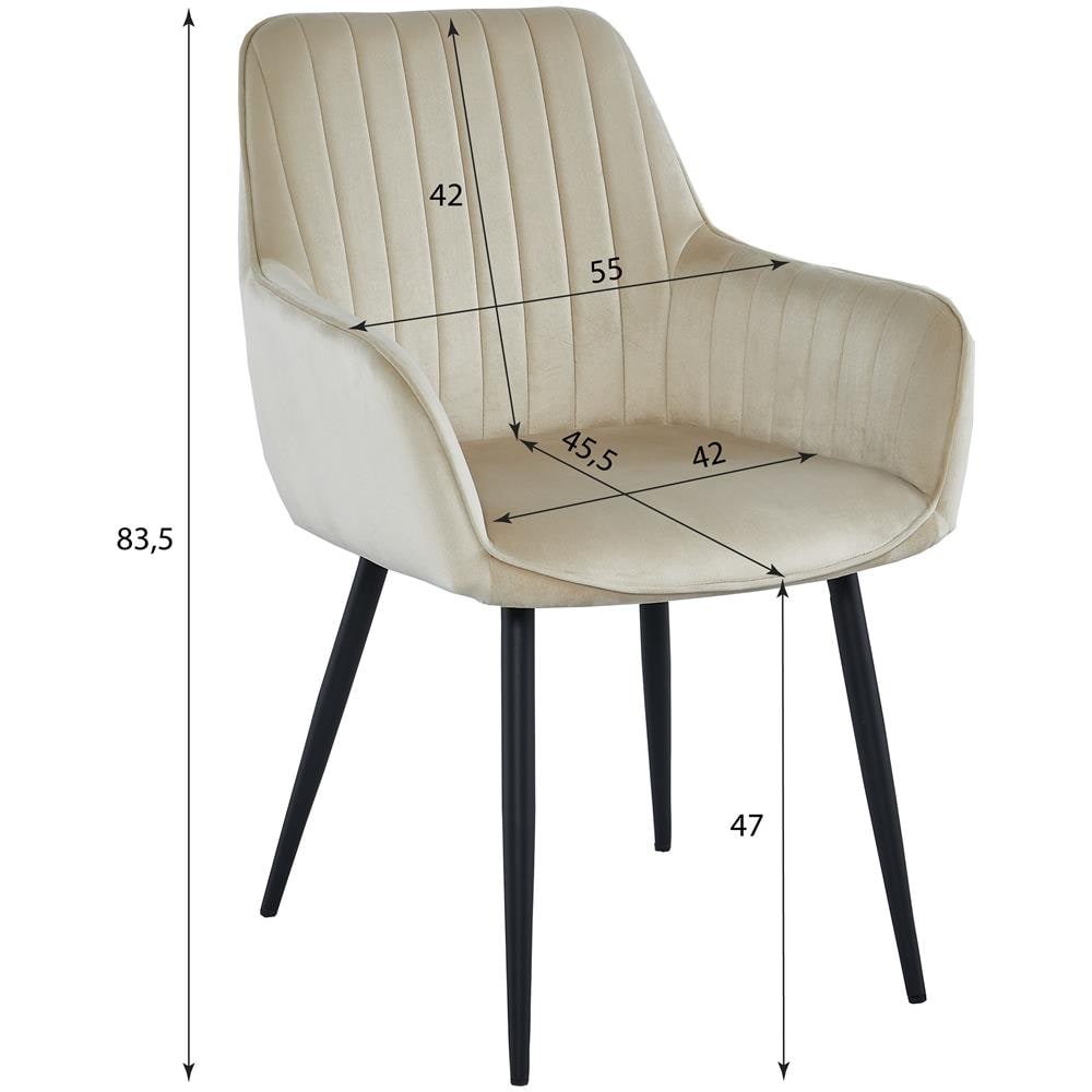 Sedia SELO - Velluto grigio scuro con gambe nere x 2 - Foto 6