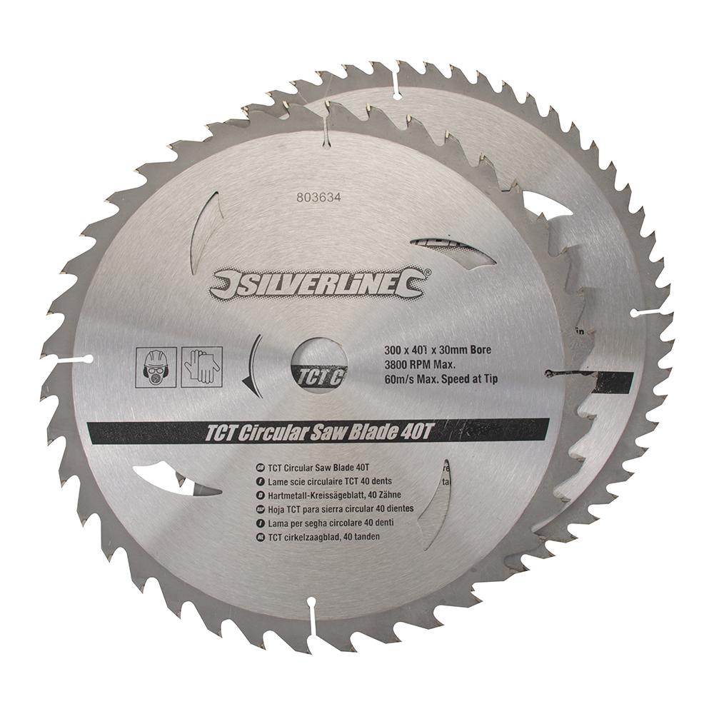 803634 Lame Circolari In Tct Da 40 E 60 Denti 2 P. zi 300 X 30 - Anelli Di Riduzione 25, 20 E 16 Mm - Foto 1