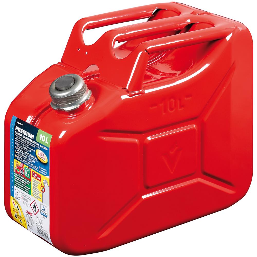 Premium, Tanica Carburante In Metallo - 10 L - Rosso - Foto 1