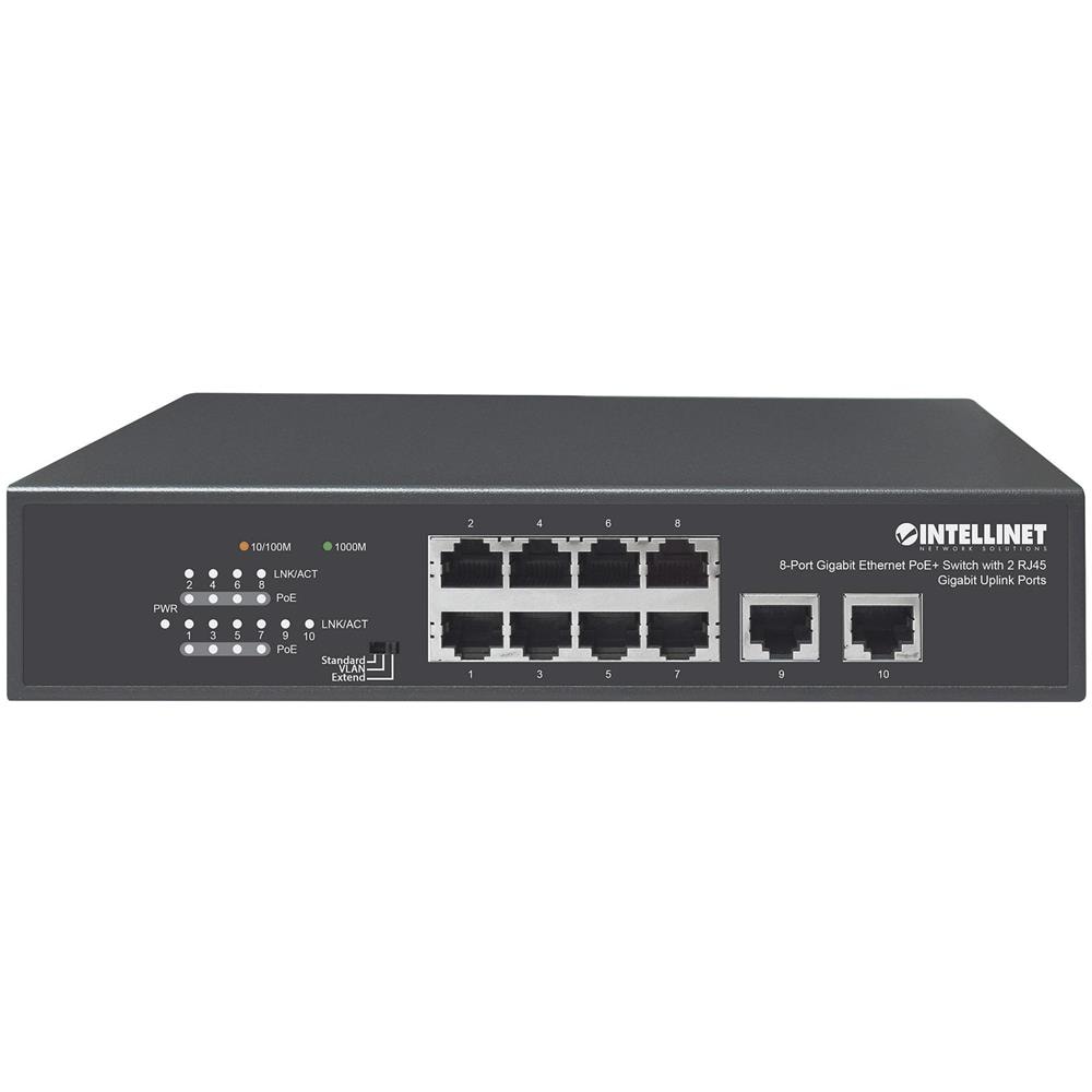 ver Switch Ethernet Gigabit 8 Porte Poe+ Con 2 Porte Rj45 Gigabit Uplink Nero - Foto 1