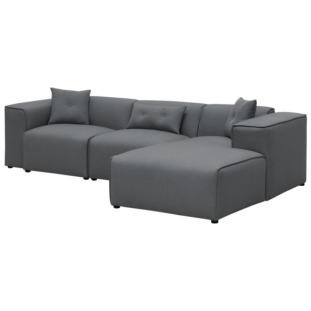 Divano Angolare Colore Grigio Scuro Dolva - Foto 2