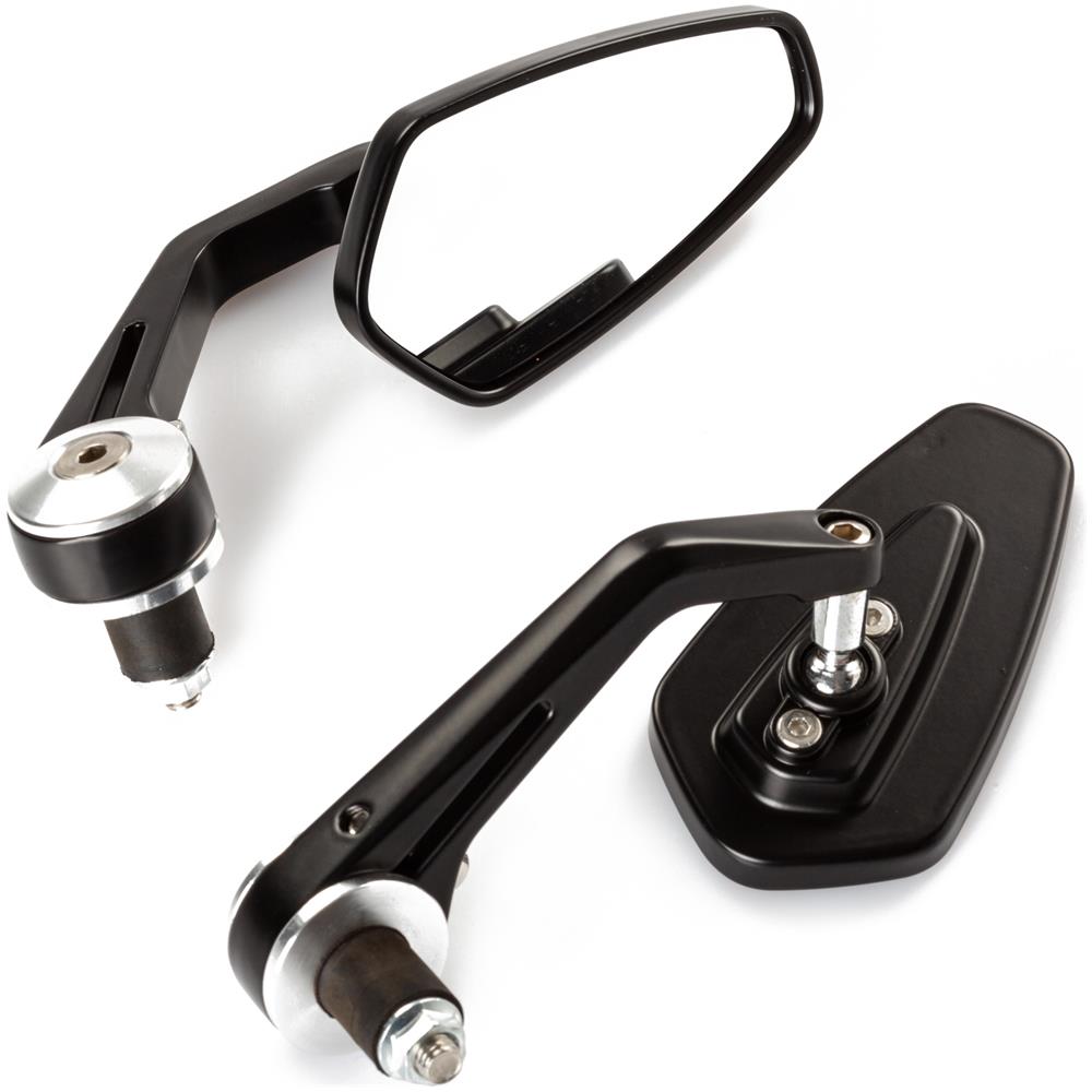 Specchietti 22mm Manubrio Moto Retrovisori Metallo Universali Ovali Argento - Foto 2