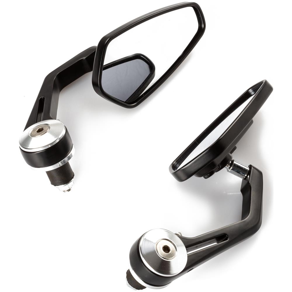 Specchietti 22mm Manubrio Moto Retrovisori Metallo Universali Ovali Argento - Foto 1