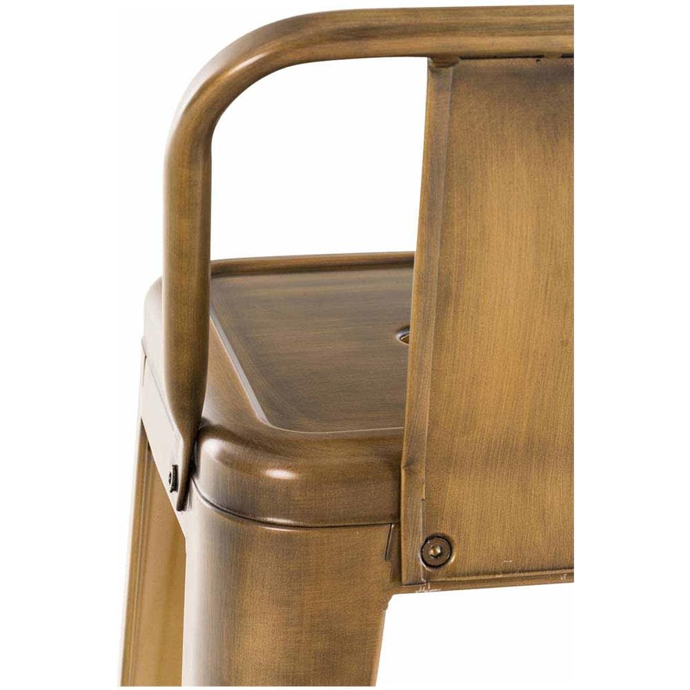 Set 2 Sgabelli Bar in Metallo Mason I Coppia Sgabelli Alti Bancone I Sgabelli Industrial H 77cm I Sgabello Pub Cucina con Schienale E Poggiapiedi Oro - Foto 5