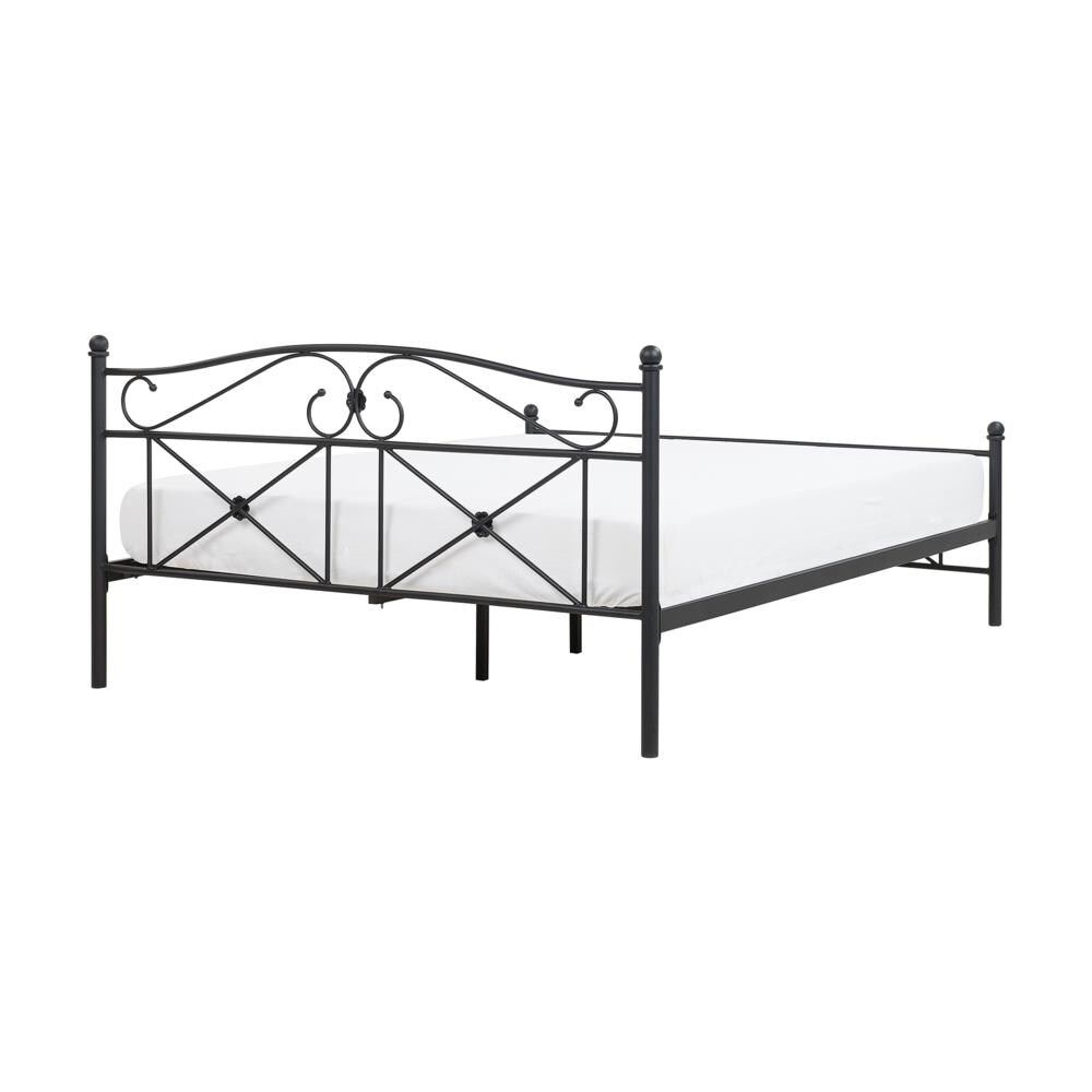 Letto Matrimoniale In Metallo Nero 140 X 200 Cm Rodez - Foto 2