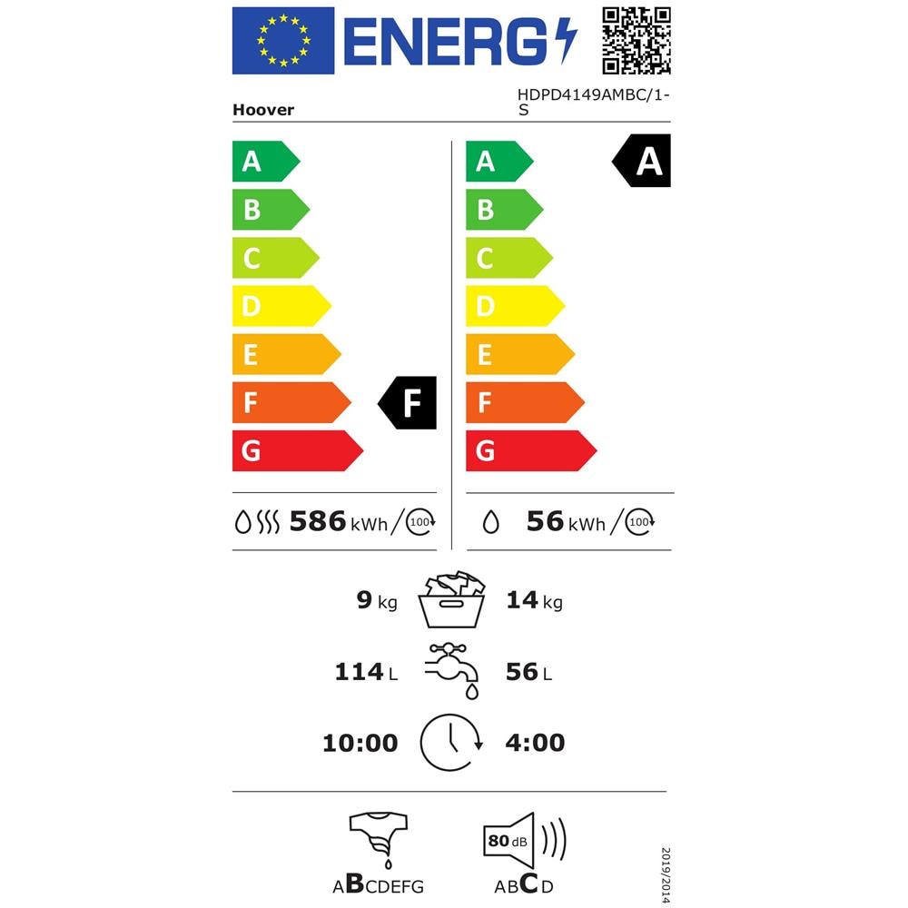 Lavasciuga 31010317 H-WASH 500 All in One Capacità Lav / Asc 14/9 Kg Classe F Velocità 1400 giri - Foto 2