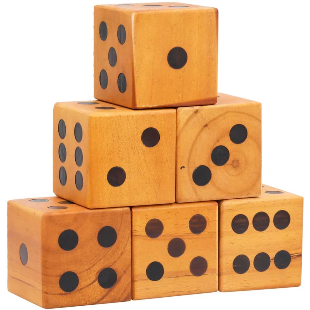 Set di Dadi Giganti da Giardino 6 pz in Legno Massello di Pino - Foto 1