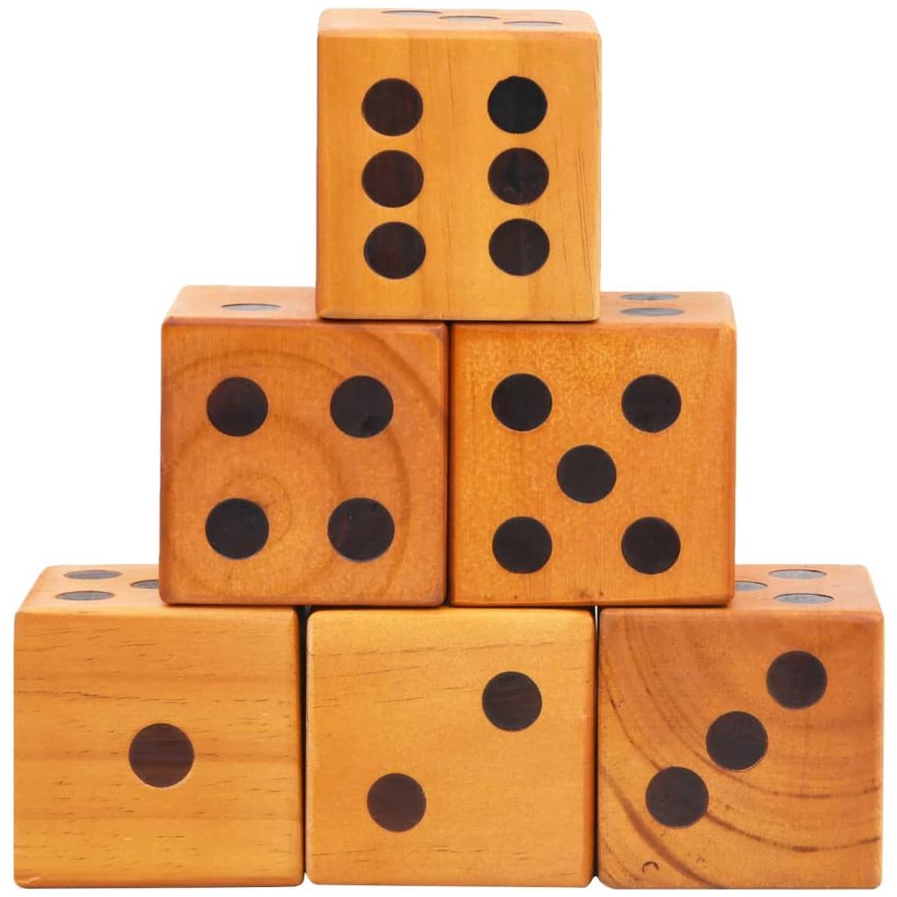 Set di Dadi Giganti da Giardino 6 pz in Legno Massello di Pino - Foto 3