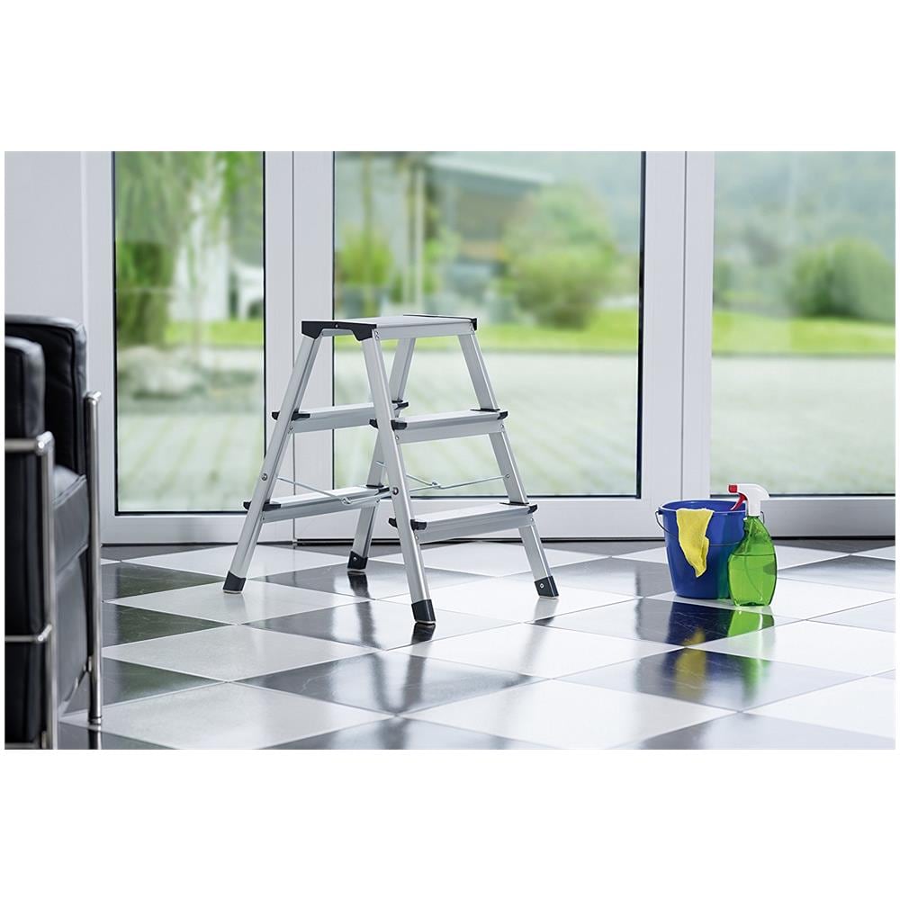 Scaletta Pieghevole in Alluminio 3 Gradini L90 Step-ke - Foto 4