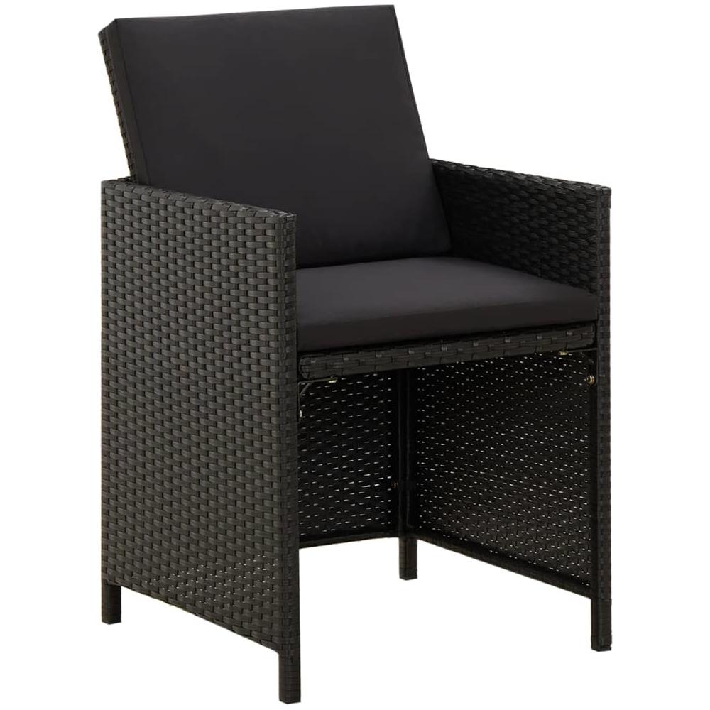 Sedie Da Giardino Con Cuscini 2 Pz In Polyrattan Nere - Foto 2