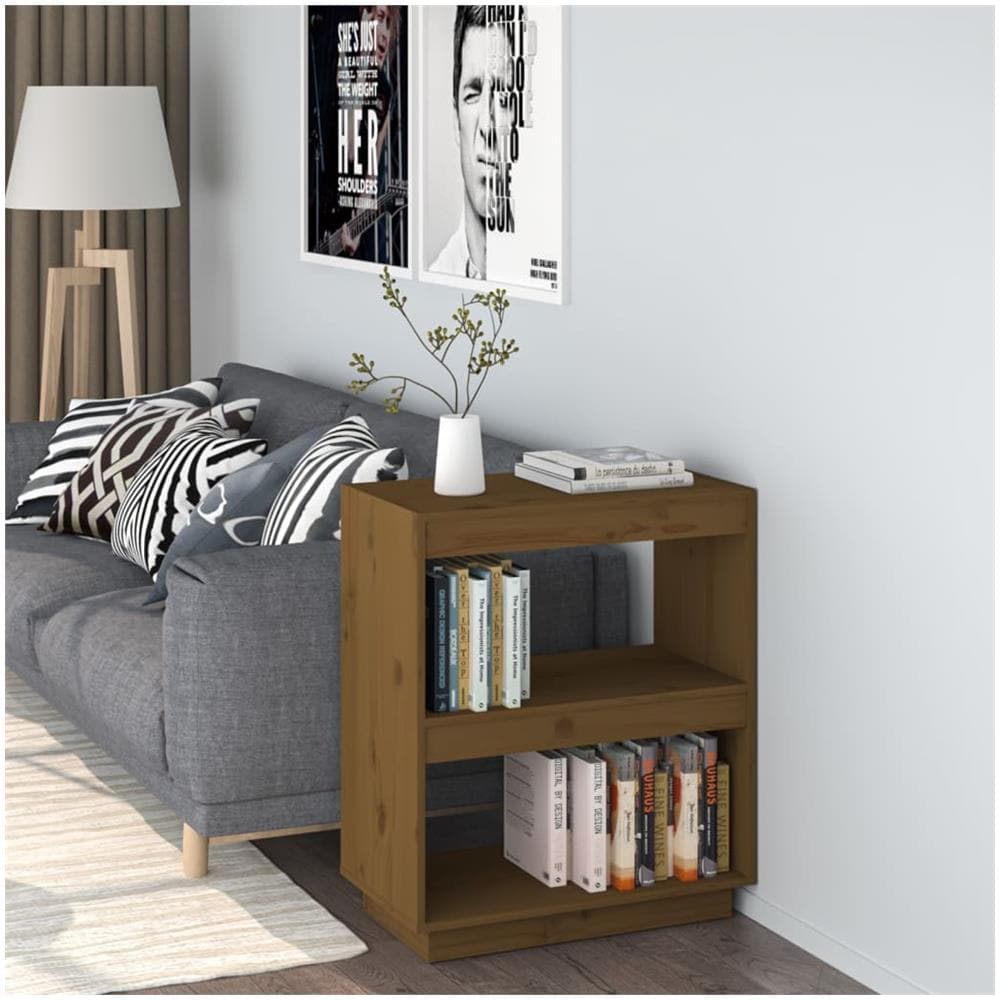 Libreria Marrone Miele 60x35x71 Cm In Legno Massello Di Pino - Foto 1