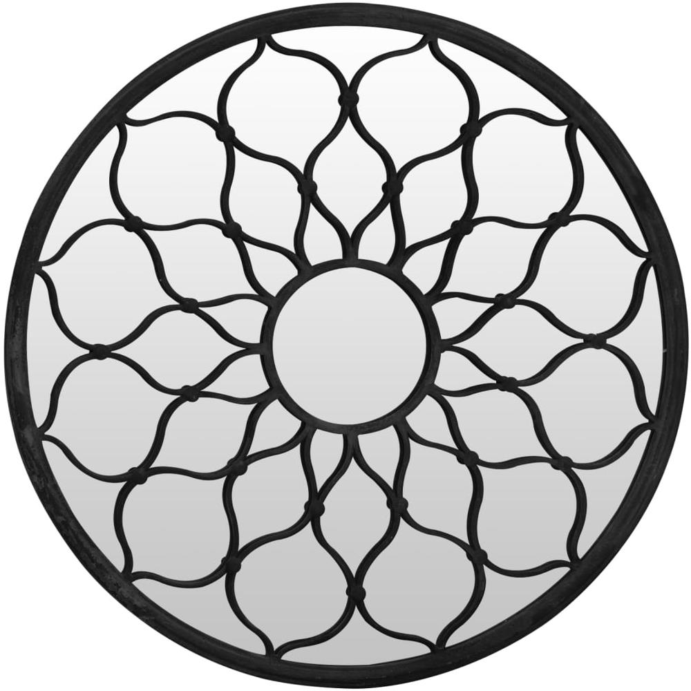 Specchio Nero 40x3 Cm Rotondo In Ferro Per Uso Interno - Foto 2