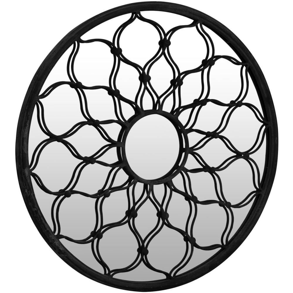 Specchio Nero 40x3 Cm Rotondo In Ferro Per Uso Interno - Foto 3