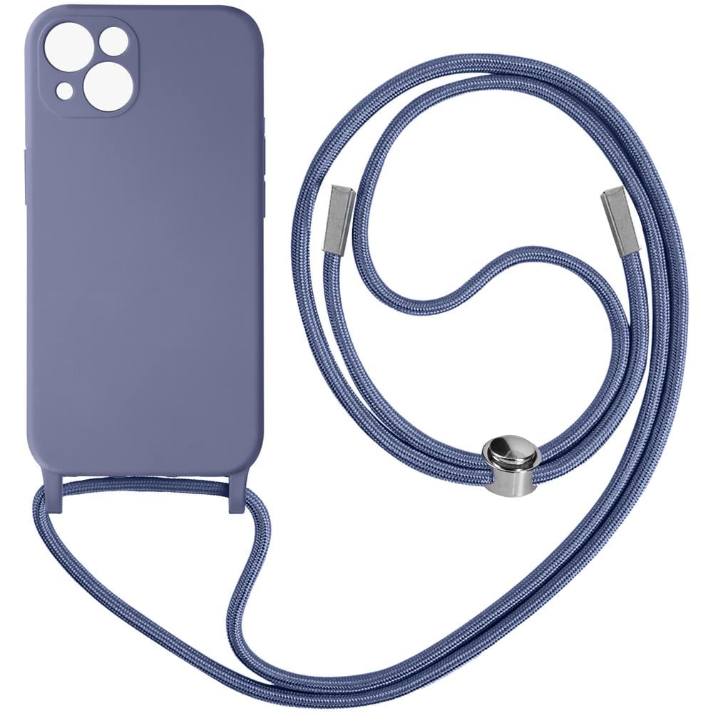 Cover Semirigida Per Iphone 13 Mini Cordino Nylon 80 Cm Viola Chiaro - Foto 1