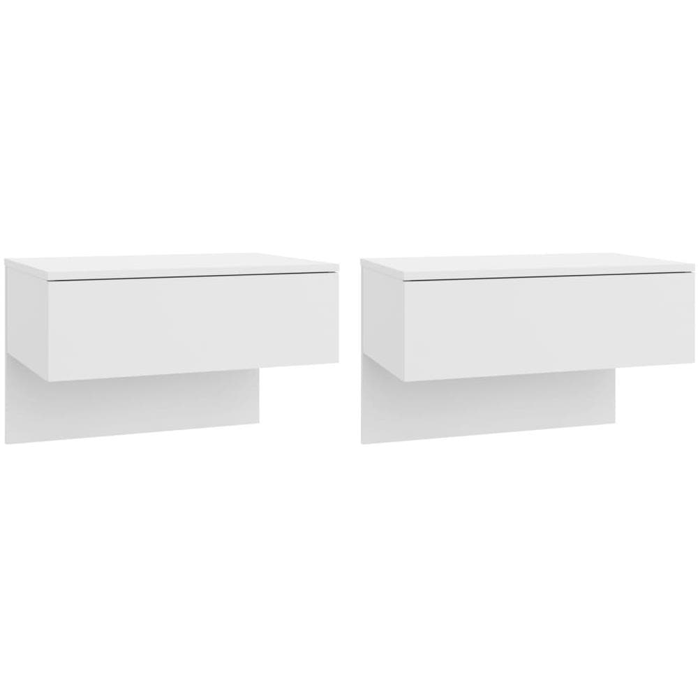 Comodini a Muro 2 pz Bianco Lucido - Foto 1
