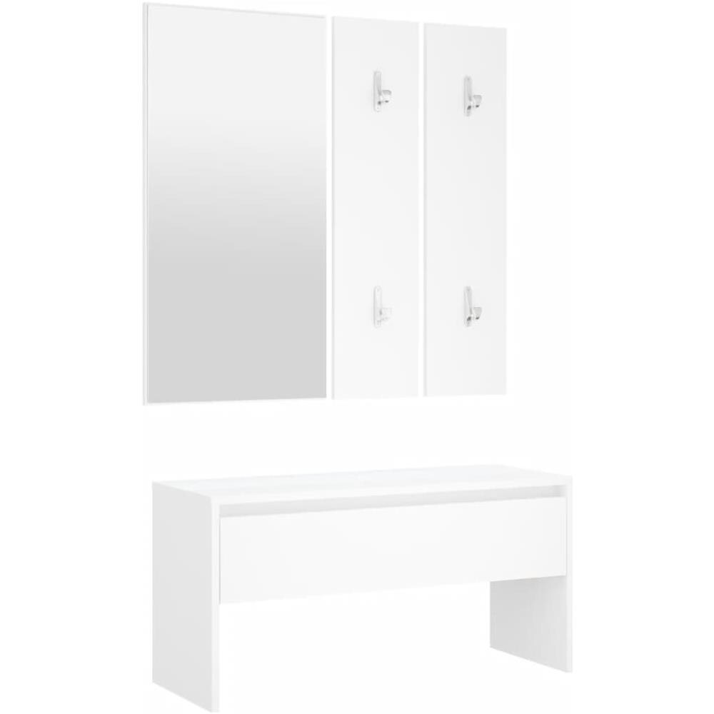 Set Di Mobili Da Corridoio Bianco In Legno Multistrato - Foto 2