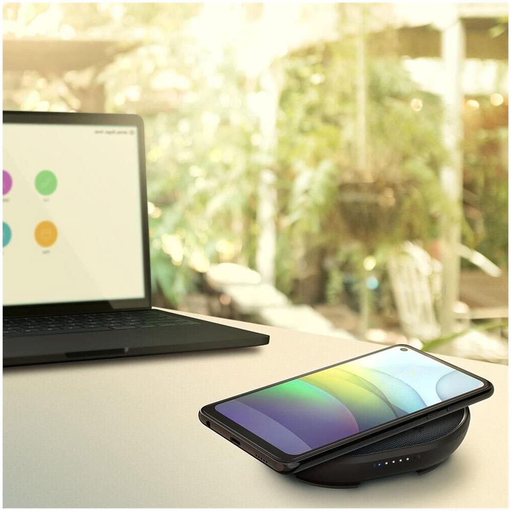 Speaker Bluetooth Portatile Rokr 500  con Pad di Ricarica Wireless Microfono Integrato per Chiamate in Vivavoce 15 Ore di Autonomia Colore Nero - Foto 4