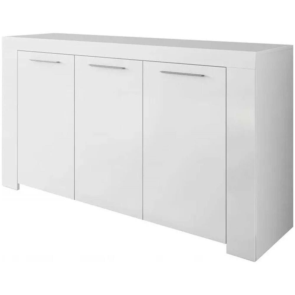 Credenza Bellevue, Madia Moderna A 3 Ante, Buffet Da Soggiorno, Mobile Porta Tv, Madia Per Salotto, 144x42h80 Cm, Bianco - Foto 2
