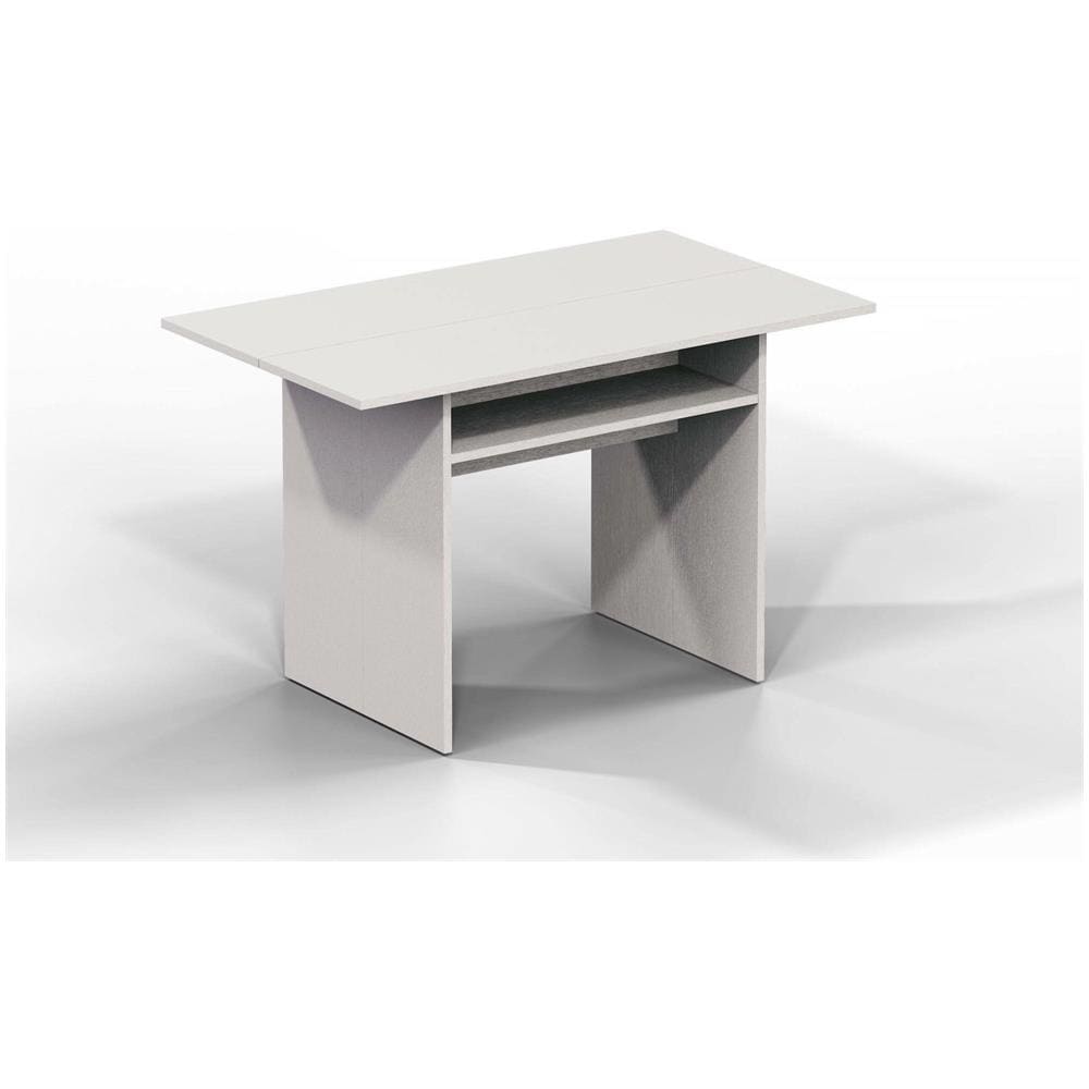 Tavolo Allungabile Lavanda, Tavolo Da Pranzo Con Apertura A Libro, Consolle Multiuso Allungabile, 100% Made In Italy, 120x70h75 Cm, Bianco - Foto 2