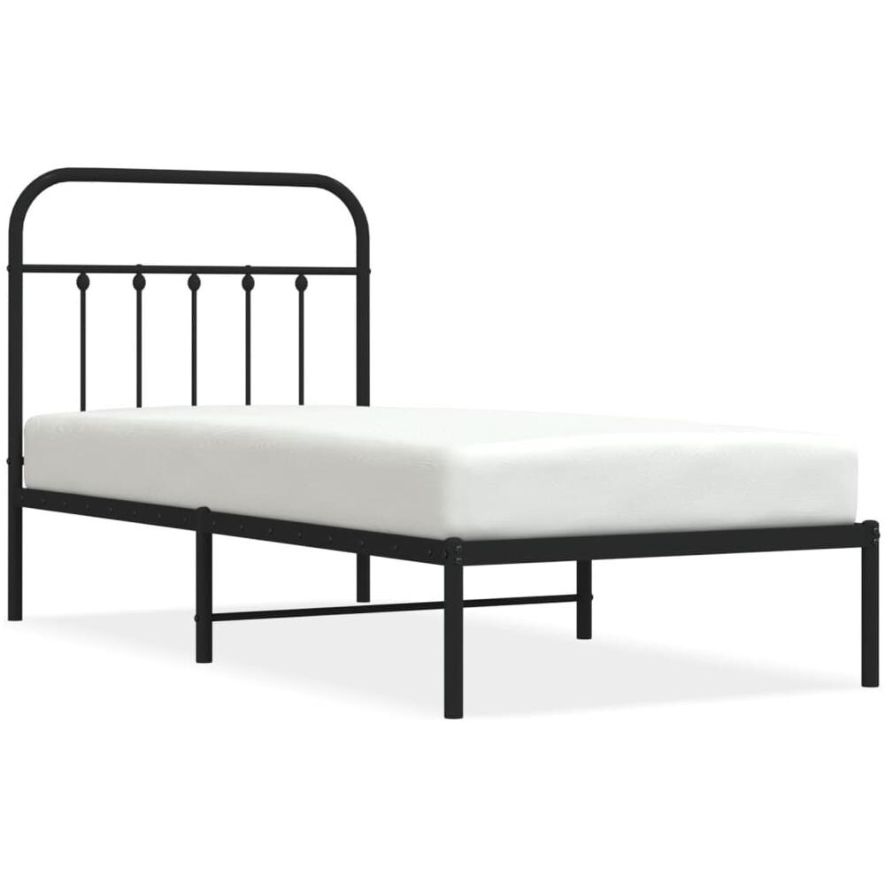 Giroletto Con Testiera In Metallo Nero 90x190 Cm - Foto 2