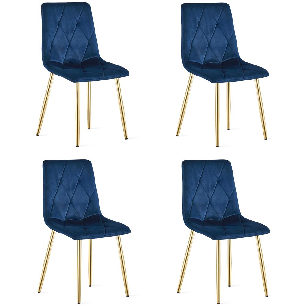 Sedia TYRA - Velluto blu navy con gambe dorate x 4 - Foto 1