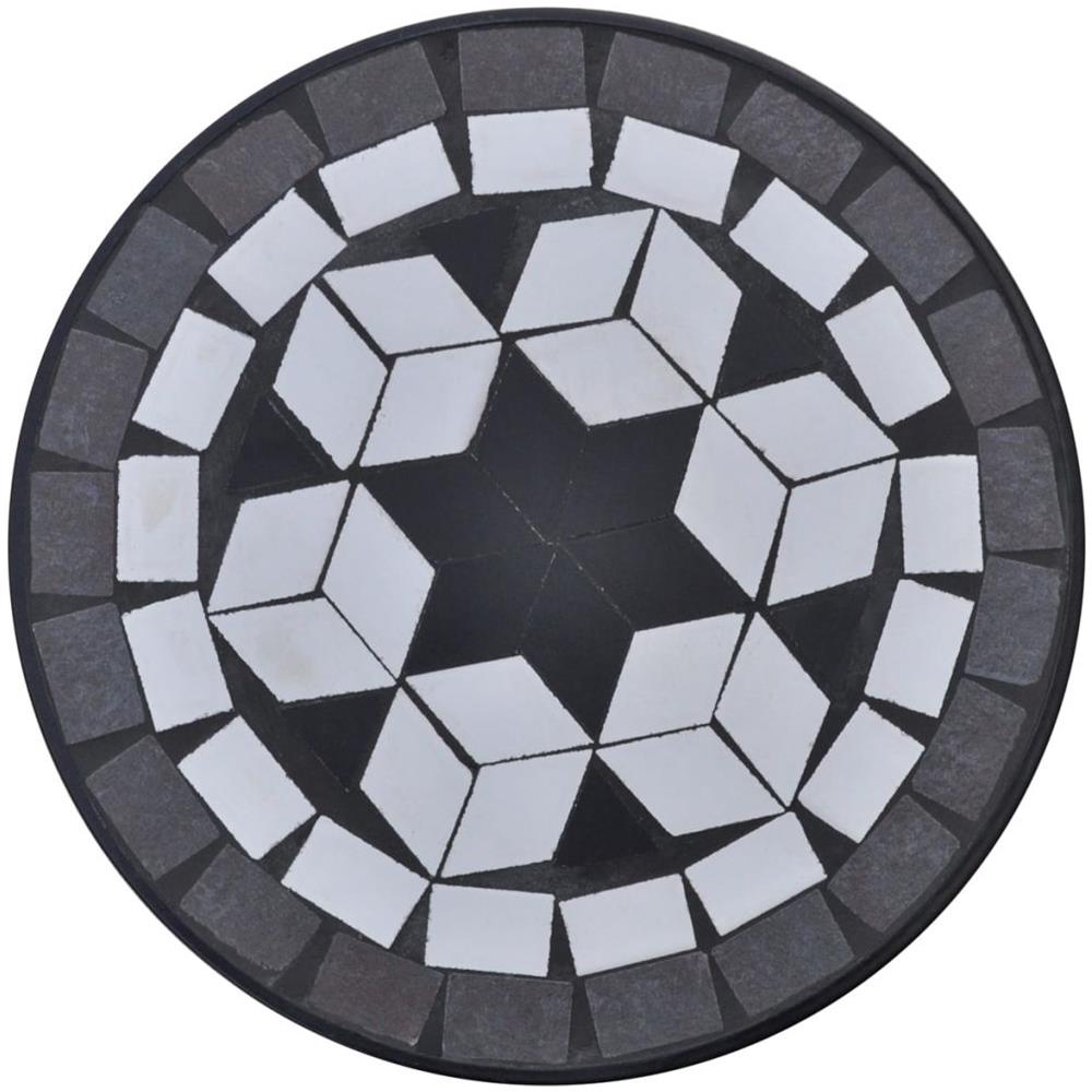 Tavolino Piante Modello Mosaico Bianco E Nero - Foto 2