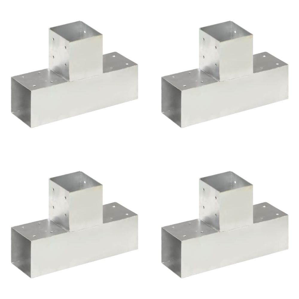 Connettori Per Pali A Forma Di T 4 Pz Metallo Zincato 91x91 Mm - Foto 1