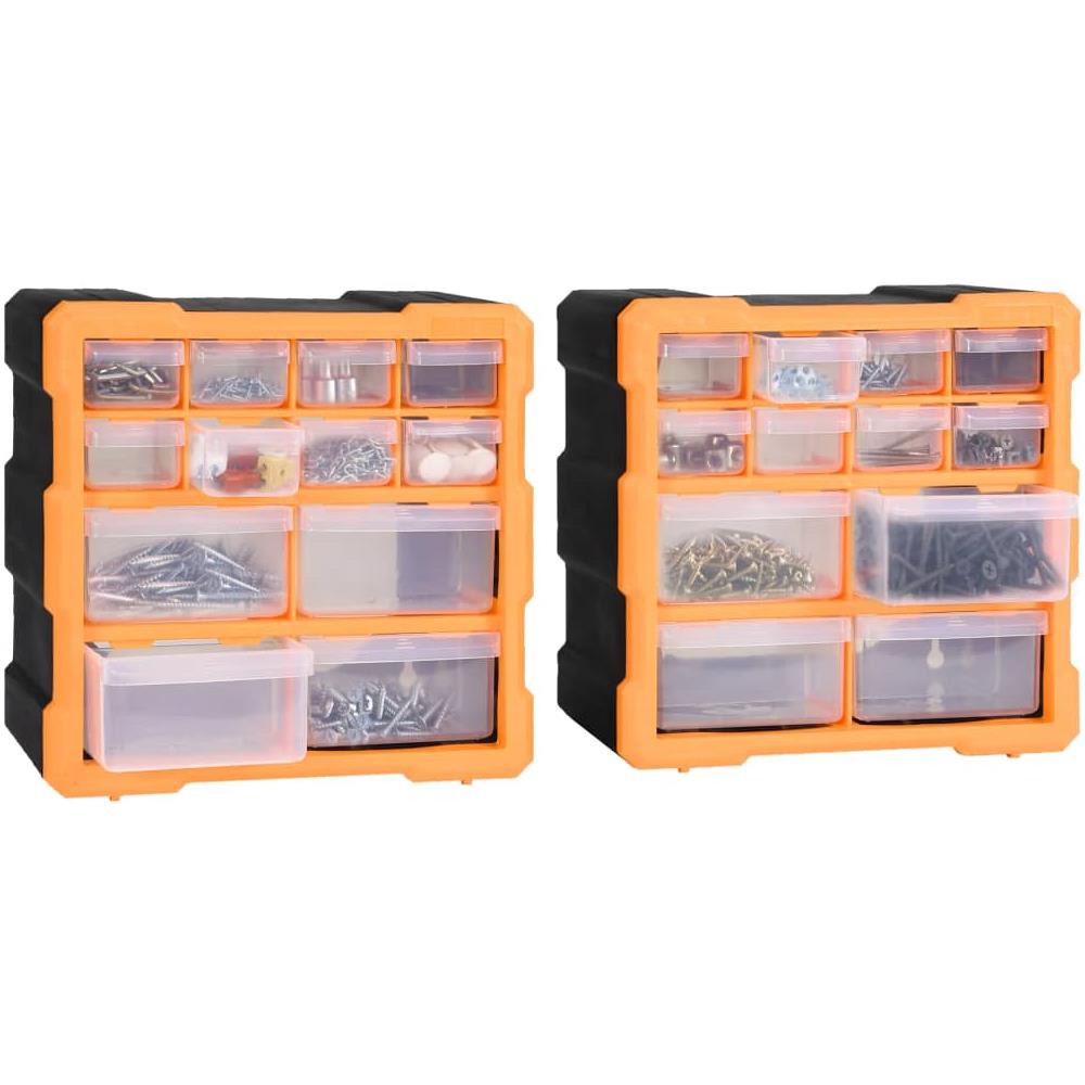 Mobili Contenitori con 12 Cassetti 2 pz 26,5x16x26 cm - Foto 2