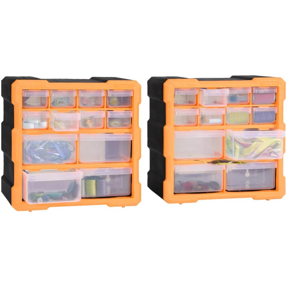 Mobili Contenitori con 12 Cassetti 2 pz 26,5x16x26 cm - Foto 3