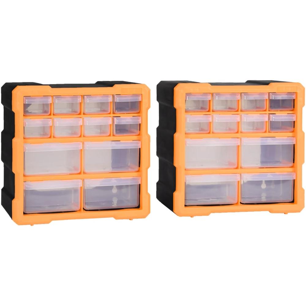 Mobili Contenitori con 12 Cassetti 2 pz 26,5x16x26 cm - Foto 1