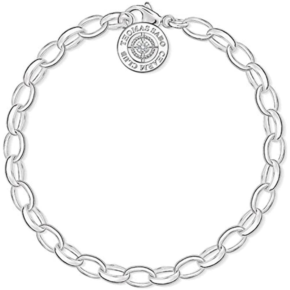 Charm Club Bracciale Da Donna - Argento 925 E Diamante Palla Bianco - Taglia 21 Cm - Foto 1